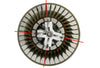 Top view of jaw puller in position to pull off the fan cage. Numbers on the fan cage spokes show the unusual arrangement of 13 fan cage spokes  that requires the jaw puller to have unusual geometry.